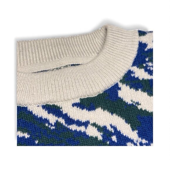 Lululemon Merino Wool Blend Abstract Knit Sweater Blue Green Size 2 - Picture 5 of 10